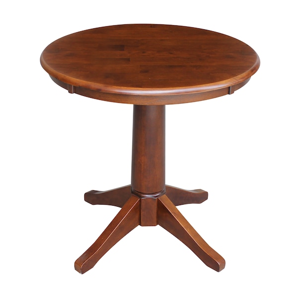 International Concepts Round 30 in Round Top Pedestal Table, 28.9 inH, Espresso, 30 in W, 30 in L, 29.9 in H, Wood K581-30RT-27B - main